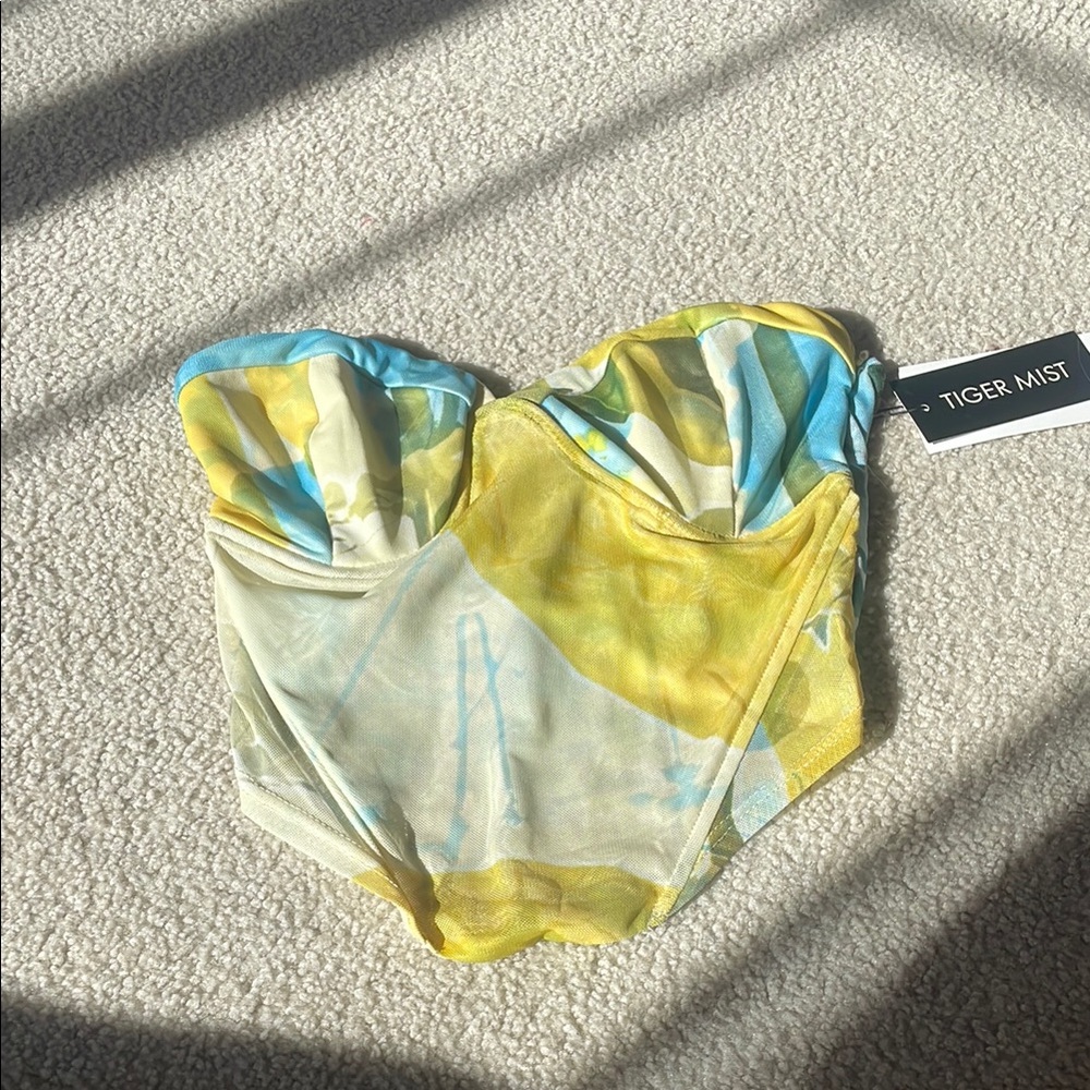 Tiger Mist Multicolor Bustier Top